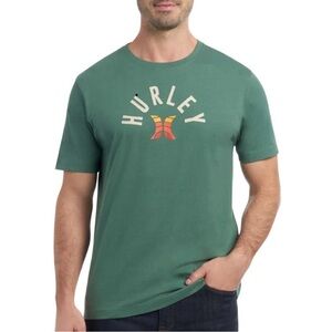 Hurley Green Short Sleeve Tee with Logo Men’s Medium